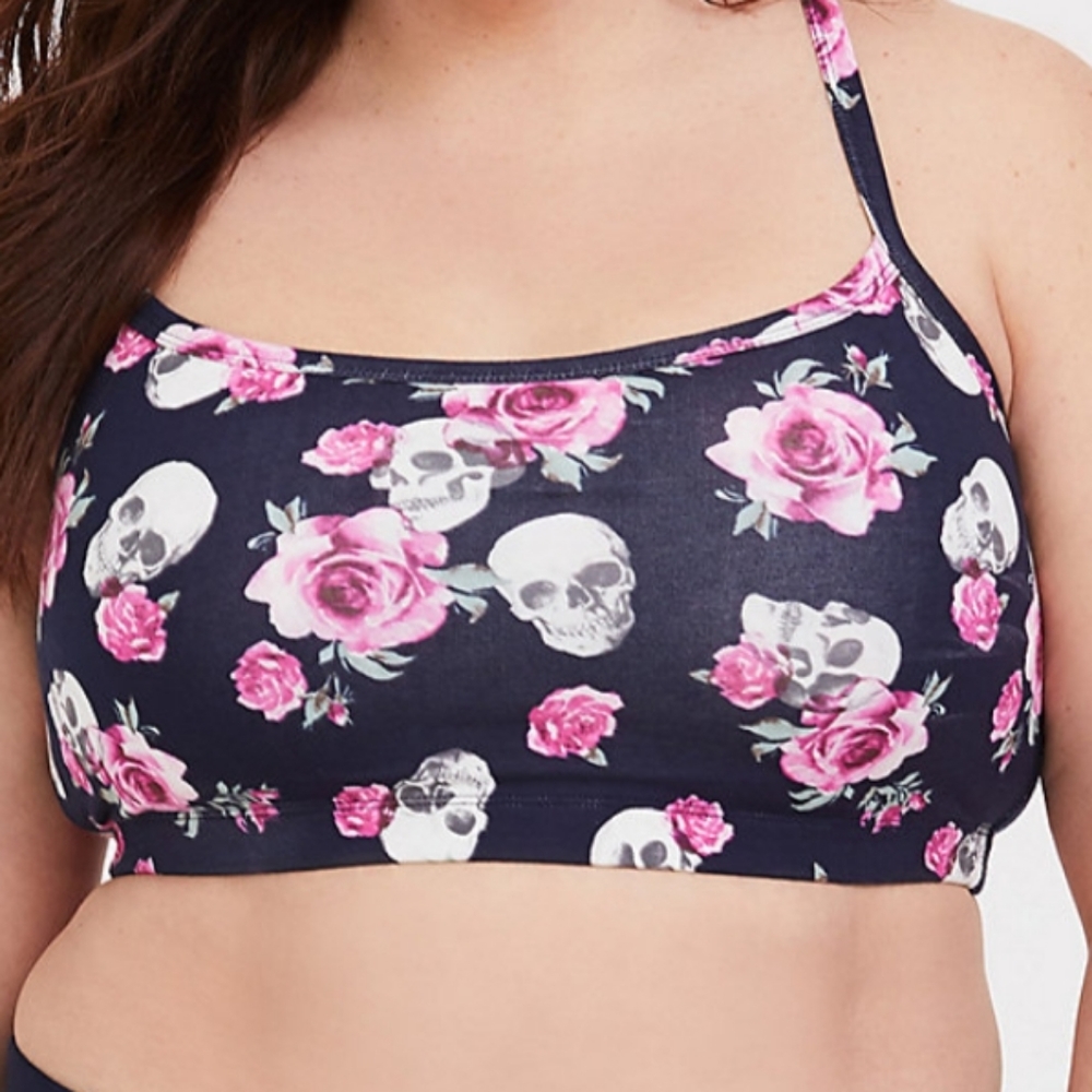 Torrid Rose & Skull Sleep Crop Cami